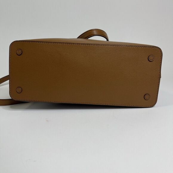 Ralph Lauren RLL Brown Leather Dome Satchel Bag Handbag Purse Classic - Picture 5 of 11